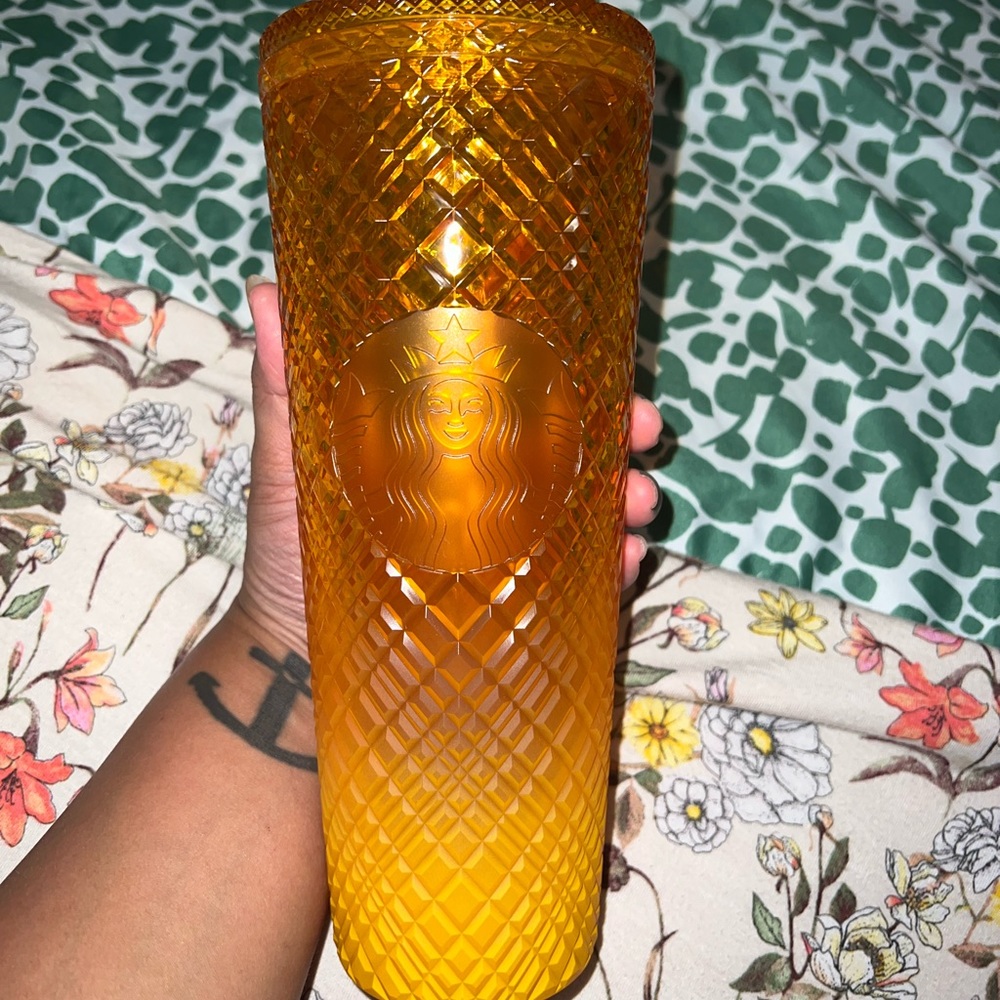 STARBUCKS SUMMER 2022 ORANGE MANGO OMBRÉ JEWELED TUMBLER